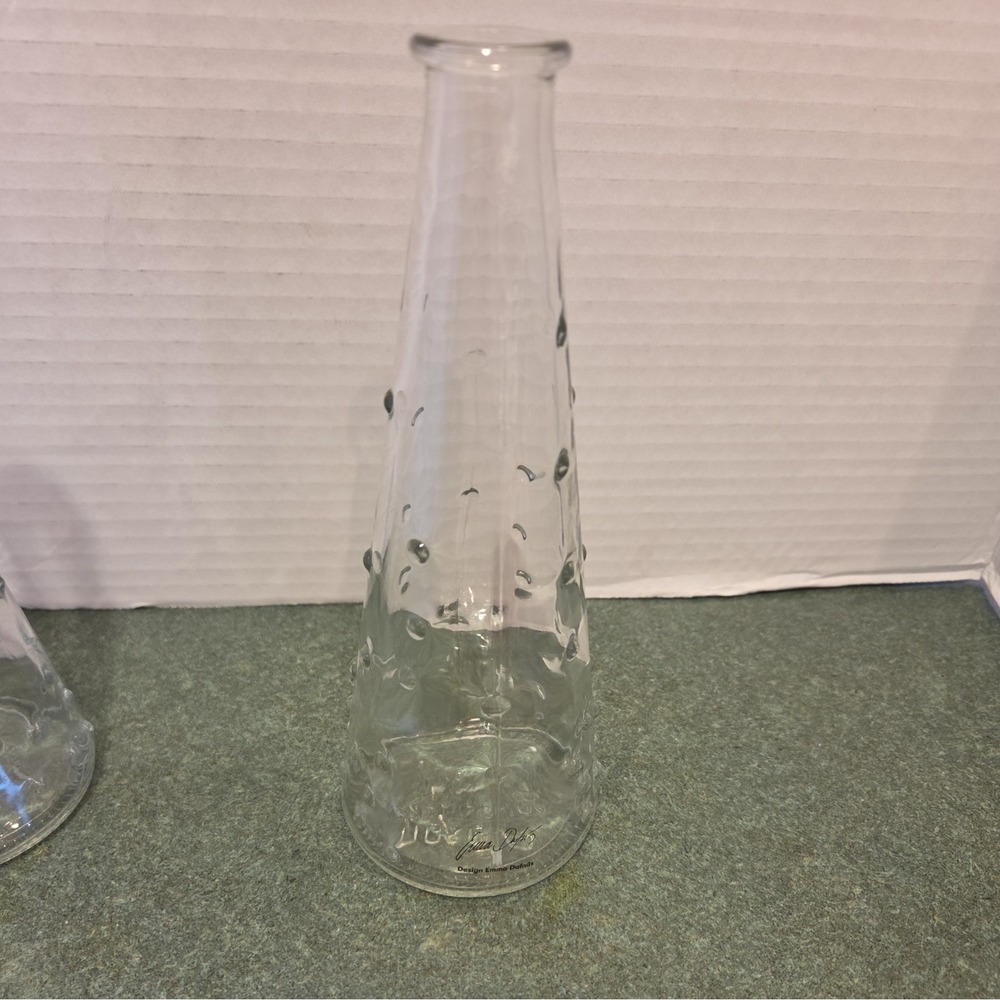 SET OF 2 IKEA GLASS BUD VASES #15234 7 1/8" TALL DESIGNED BY EMMA DAFANAS - Picture 2 of 7